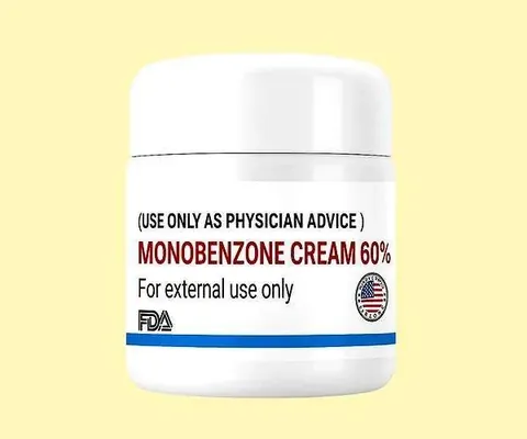100g tube of Monobenzone Cream 60% USP, the maximum-strength pharmaceutical formulation for vitiligo